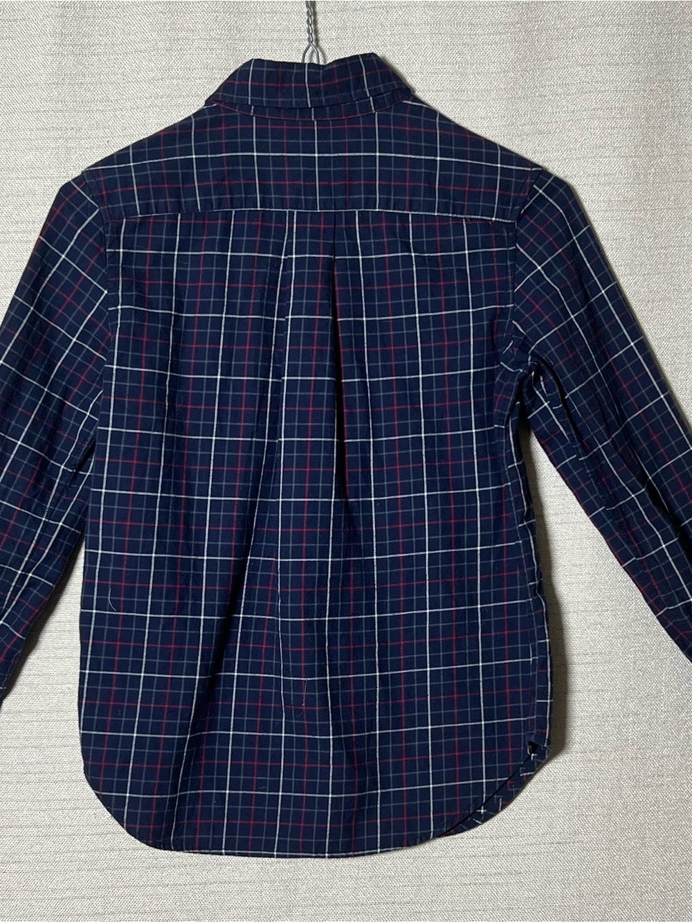 Ralph Lauren Boy’s Size 8 Navy Blue Plaid Button-Down Shirt - Picture 2 of 5
